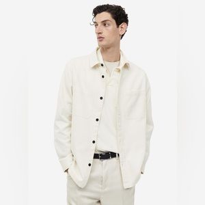 H&M Men’s Button Up Shirt Long Sleeve Size XXL - White/Cream